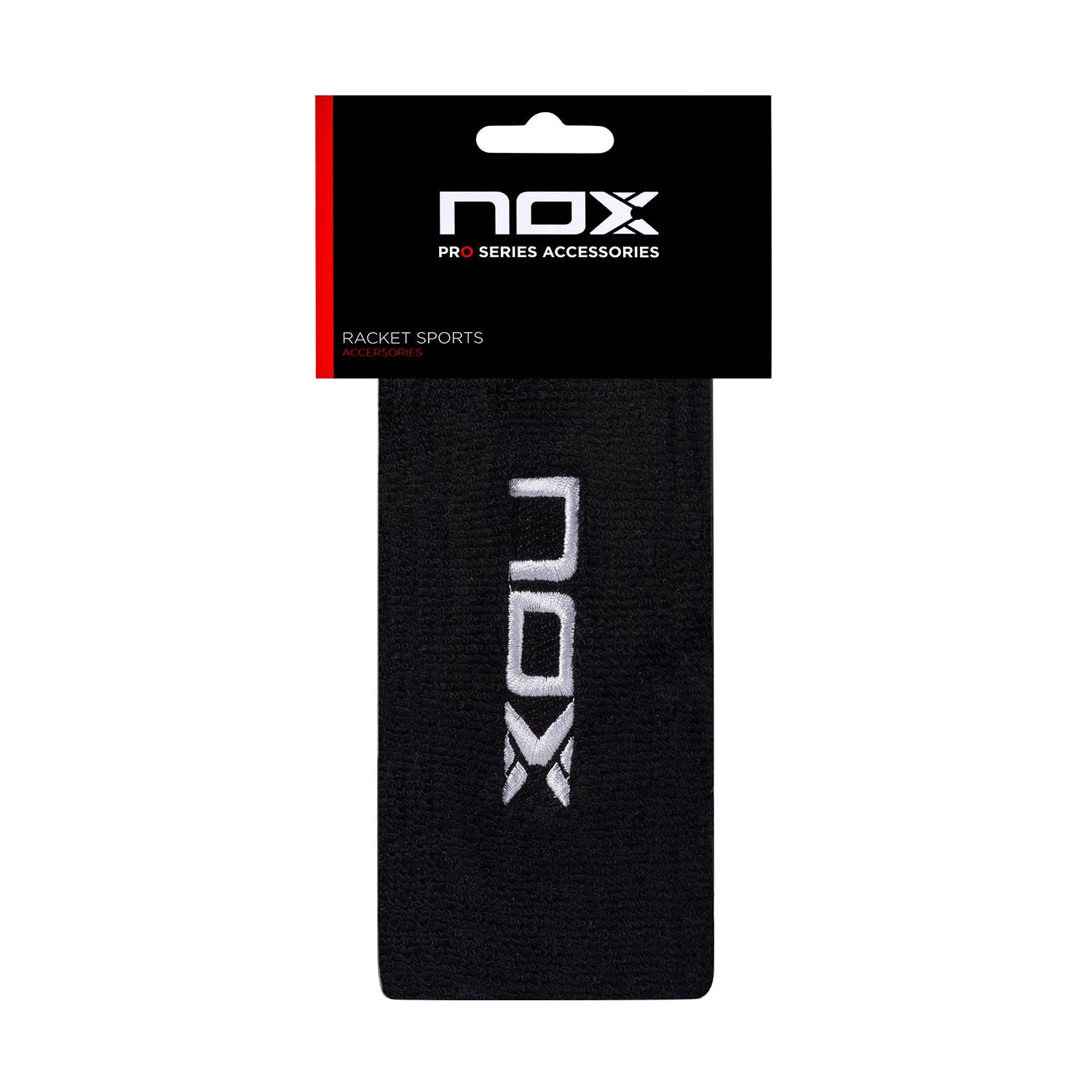 BLISTER (2 UDS) MUÑEQUERA NOX LARGA NEGRA LOGO BLANCO MULNEBLA2UD