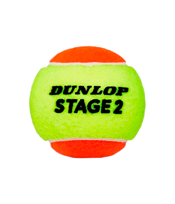 Pelotas Dunlop Stage 2 Amarillo/Naranja Tenis (Pack x3)